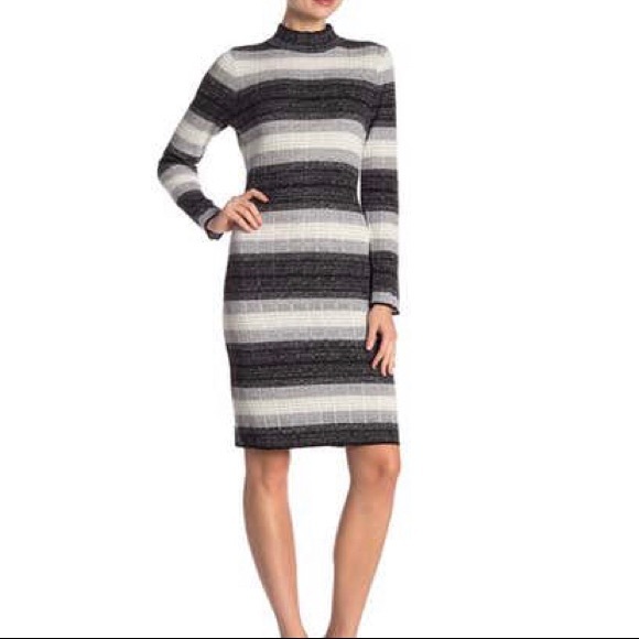 Calvin Klein Dresses & Skirts - Calvin Klein Mock Neck Marbled Stripe SweaterDress